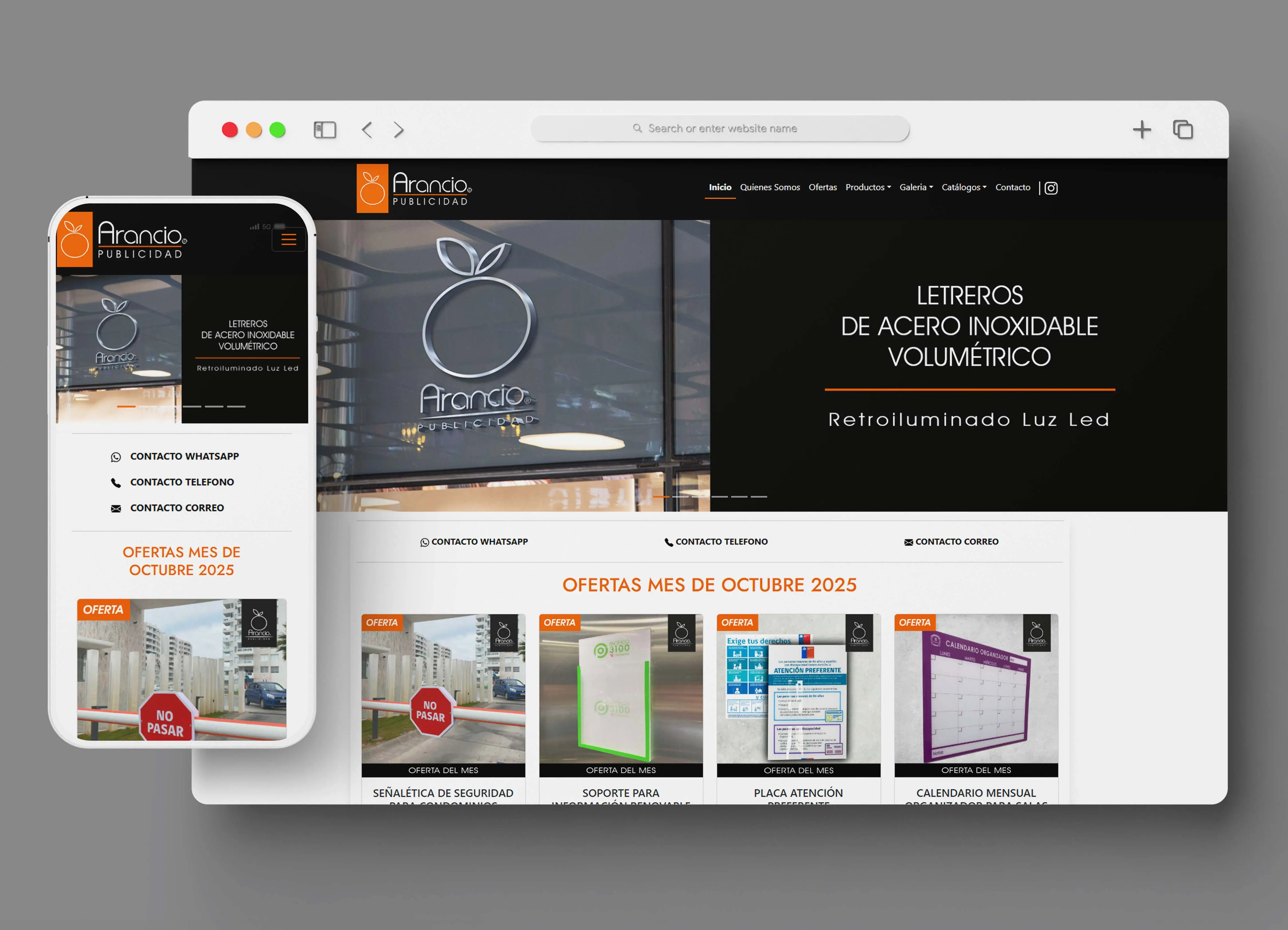 Diseño Web Arancio Publicidad